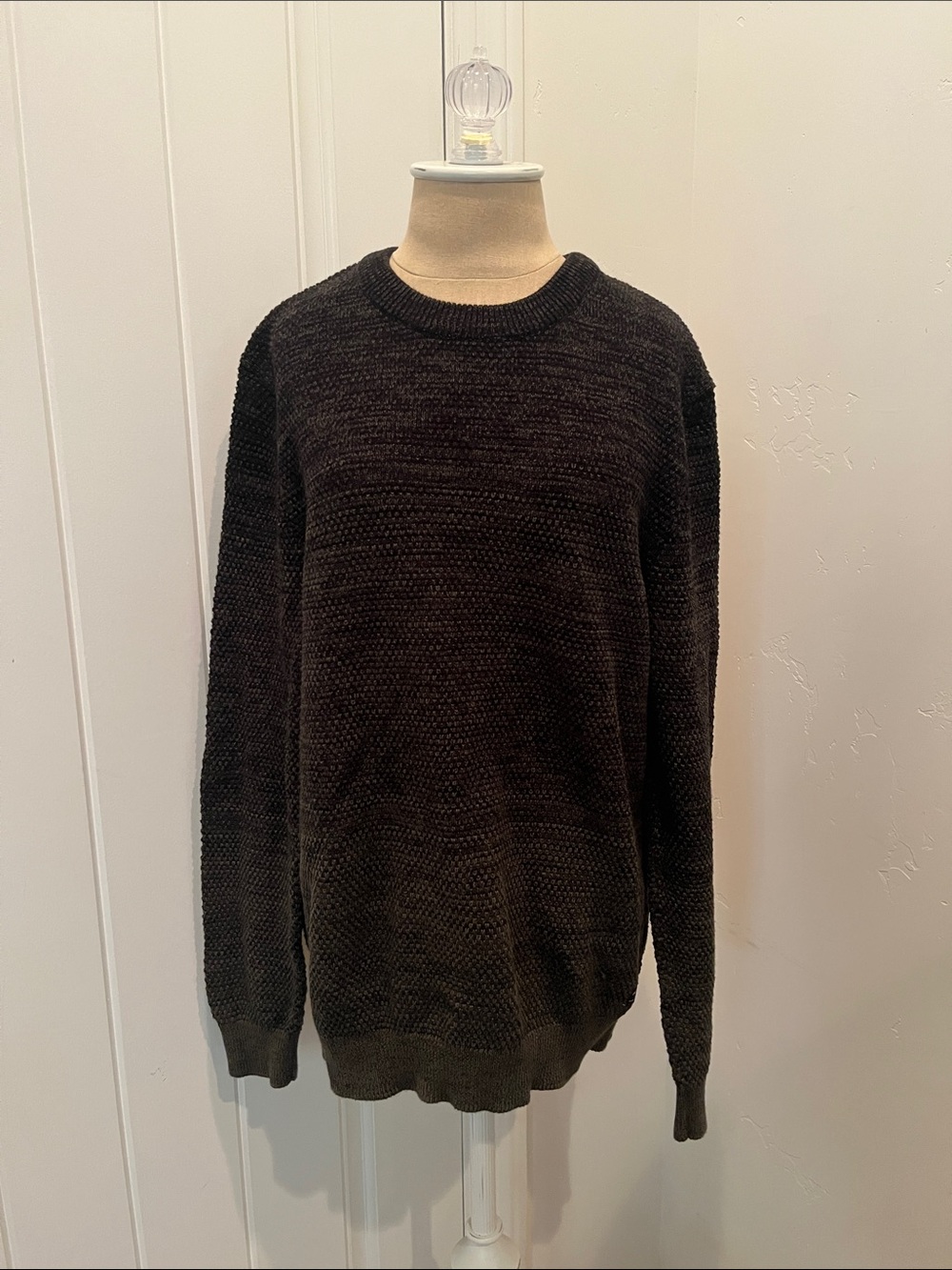 Jack & Jones Men's Black to Green Ombré Knit Crewneck Sweater